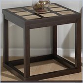 Jofran 768 Series Italian Tile Top End Table in Dark Roast Finish
