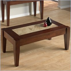 Jofran 781 Series Rectangular Italian Tile Top Cocktail Table in Arno Amaretto Finish