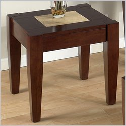 Jofran 781 Series Square Italian Tile Top End Table in Arno Amaretto Finish