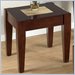 Jofran 781 Series Square Italian Tile Top End Table in Arno Amaretto Finish