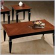 Black End Tables | Contemporary Cocktail Tables - Jofran 3 Piece Wood Cocktail Table and End Tables Set in Cherry and Black