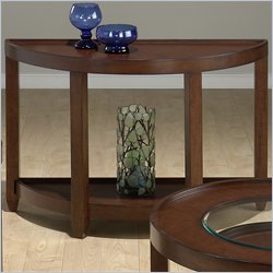 Jofran 923 Series Demilune Wood Sofa Table in Cherry