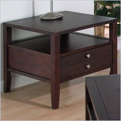 Jofran 945 Series Square Wood End Table in Espresso