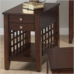 Jofran 971 Series Wood Chairside Table in Chelmsford Cherry