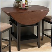 Jofran Counter Height Casual Dining Table in Black and Brunette Cherry Finish
