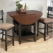 Jofran 3 Piece Counter Height Drop Leaf Dining Set in Black/Brunette Cherry