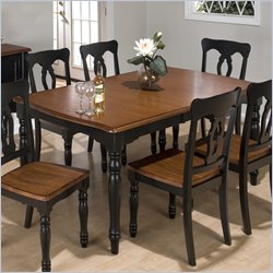 Jofran Casual Dining Table in Finster Black and Boylston Brown Finish
