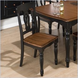 Jofran Maryville Wood Side Chair in Finster Black and Boylston Brown Finish