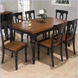 Jofran 7 Piece Dining Table Set in Finster Black and Boylston Brown