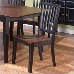 Jofran Mission Wood Side Chair in Antique Black and Saddle Brown Oak Finish