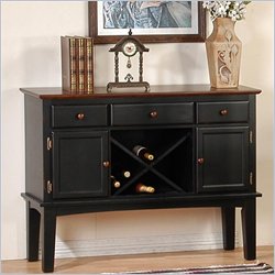 Jofran Server in Antique Black and Saddle Brown Oak