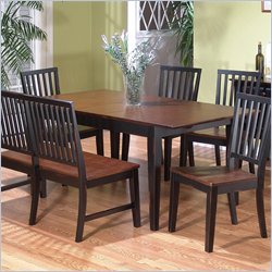 Jofran 5 Piece Dining Set in Antique Black and Saddle Brown Oak