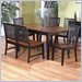 Jofran 6 Piece Dining Set  in Antique Black Rub-Thru and Saddle Brown Oak
