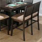 Jofran Counter Height Fabric Bench in Baker's Cherry Finish