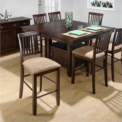 Jofran 5 Piece Counter Height Dining set in Baker's Cherry