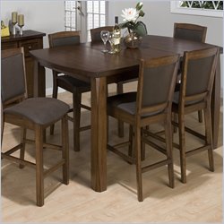Jofran 7 Piece Rectangle Counter Height Dining Set in Kansas Oak