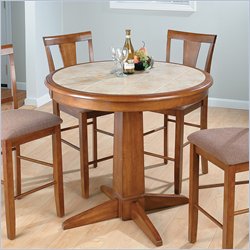 Jofran 3 Piece Counter Height Dining Set in Saddle Brown Oak