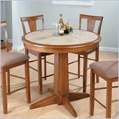 Jofran 3 Piece Counter Height Dining Set in Saddle Brown Oak