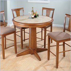 Jofran 5 Piece Counter Height Dining Set in Saddle Brown Oak