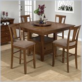 Jofran 5 Piece Counter Height Dining Set in Saddle Brown oak