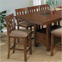 Jofran School House Counter Height Stool in Saddle Brown Oak