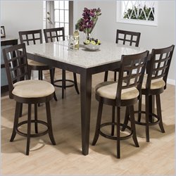 Jofran 7 Piece Counter Height Square Dining Set in Simi Espresso