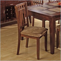Jofran Contemporary Fabric Side Chair in Amaretto Finish