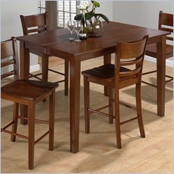 Jofran 5 Piece Counter Height Lifestyle Dining Set in Bailey Brown
