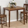ADD TO YOUR SET: Jofran Counter Height Fixed Top Table in Kura Espresso & Canyon Gold