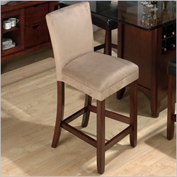 Jofran Counter Height Fabric Parson Side Chair in Carlsbad Cherry Finish