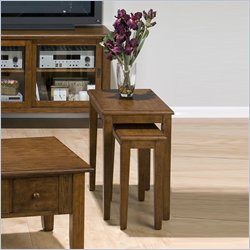 Jofran 073 Series Rectangle Wood Top Nesting Chairside Accent Table Set in Espresso