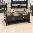 ADD TO YOUR SET: Jofran Marble Techmetric Glass Top Coffee Table in Basic Black