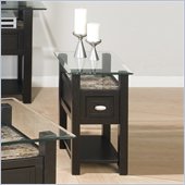 Jofran Marble Techmetric Chairside Table in Basic Black