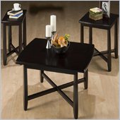 Jofran 3 Piece Cocktail Table, Chairside Table and End Table Set in Espresso