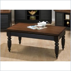 Jofran 233 Series Rectangular Wood Coffee Table in Black and Brown