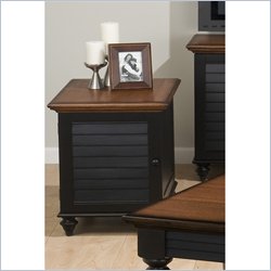 Jofran 233 Series Chairside Accent Table in Black and Brown
