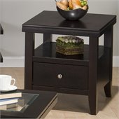 Jofran Marlon End Table With Wood Top in Wenge Finish