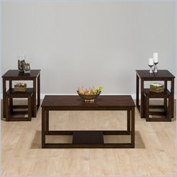 Jofran Suave Wood Top Cocktail Table 5 Piece Set in Cherry