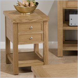 Jofran Clarity Chairside Table in White Oak Finish