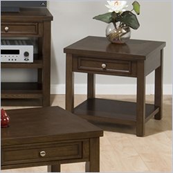 Jofran Clarity End Table in Chestnut Brown Finish