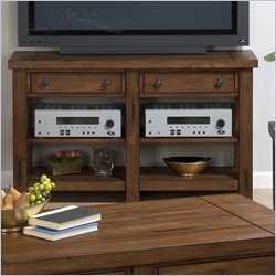 Jofran Braeburn 6-Leg Sofa Media Unit in Rough Hewn Cherry Finish