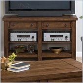 Jofran Braeburn 6-Leg Sofa Media Unit in Rough Hewn Cherry Finish