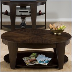 Jofran Wylie Walnut Oval Wood Top Cocktail Table