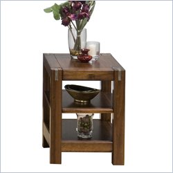 Jofran Chairside Table with 2 Shelves in Rustic Loft Finish