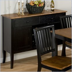 Jofran 244 Series Wood Top Server Sideboard in Honey and Black Furniture Kitchen and Dining Buffet Tables Sideboards Jofran 374106