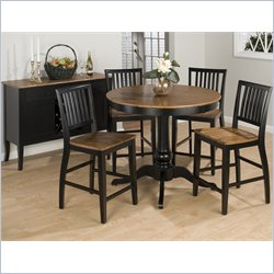 Jofran 244 Series 5 Piece Round Counter Height Dining Set in Black