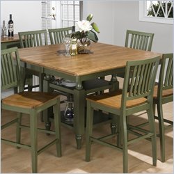 Jofran 344 Series Counter Height Dining Table in Honey and Green