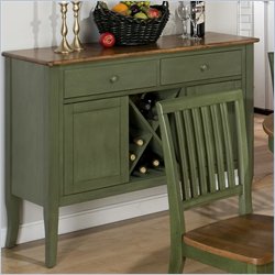 Jofran 344 Series Wood Top Server Sideboard in Honey and Green