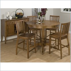 Jofran 544 Series 5 Piece Round Counter Height Dining Set in Honey