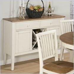 Jofran 644 Series Wood Top Server Sideboard in Honey and White